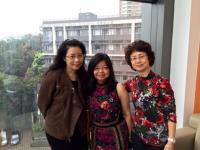 Chu Scholars Dr C Tsang (middle) and Ms Isabella Chan (right)